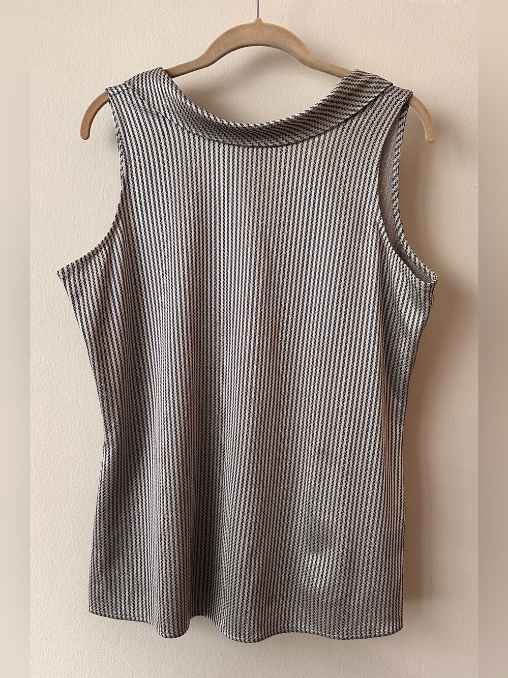 Etcetera Women's Sleeveless Tank Blouse in Blue and Silver